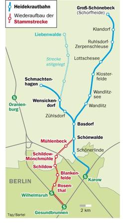Streckenplan Heidekrautbahn Streckenplan Heidekrautbahn